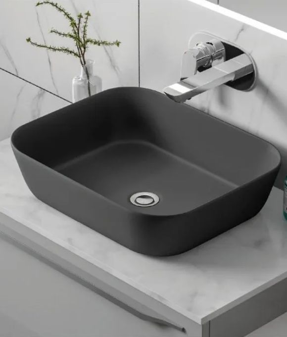 LUGANO MATT BLACK COUNTER TOP BASIN 