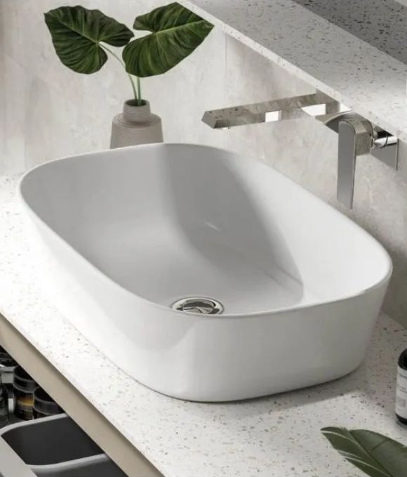 LUGANO WHITE COUNTER TOP BASIN 