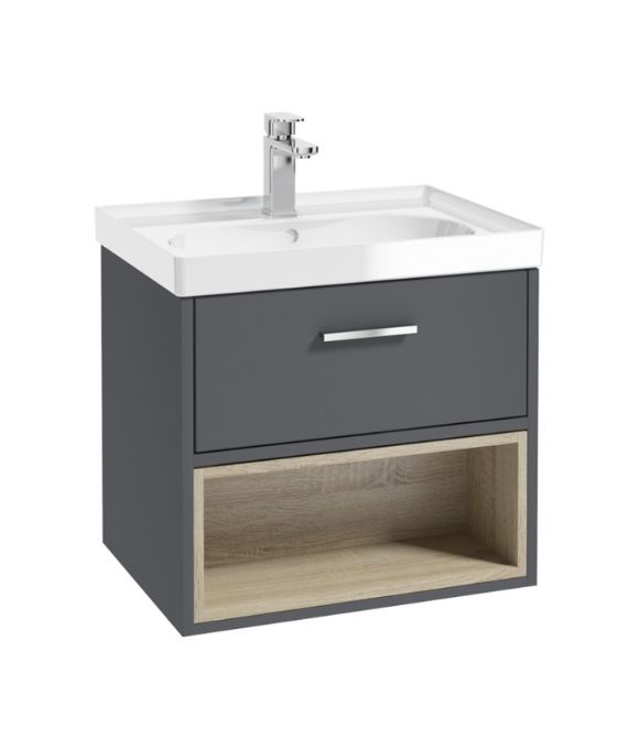 MALMO OPEN SHELF WALL HUNG MIDNIGHT GREY