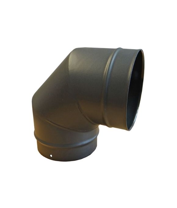 STOVE FLUE PIPE BEND MATT BLACK 150MM 90DEG