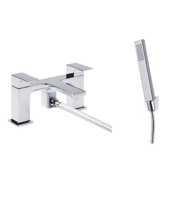 METRIC DECK MOUNTED BATH SHOWER MIXER CHROME