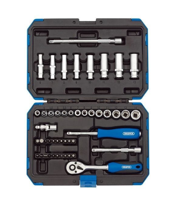 DRAPER METRIC SOCKET SET 1/4” SQ. DR. 47 PIECE