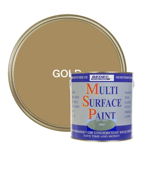 BEDEC MULTI SURFACE PAINT SATIN GOLD 750ML
