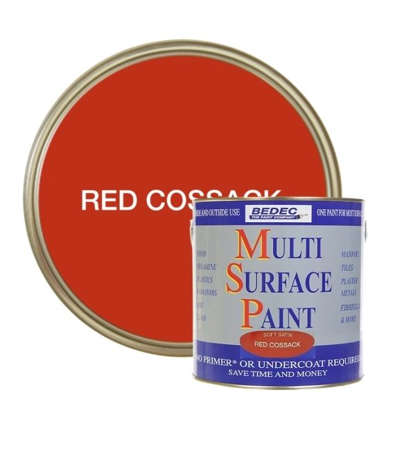 BEDEC MULTI SURFACE PAINT GLOSS RED COSSACK 750ML