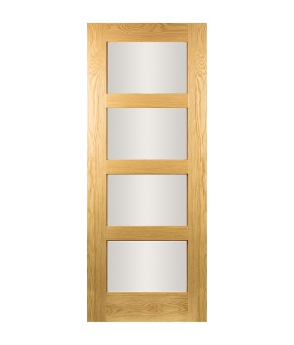 PRE-FINISHED WHITE OAK COLUMBUS W/ CLEAR GLASS 44MM