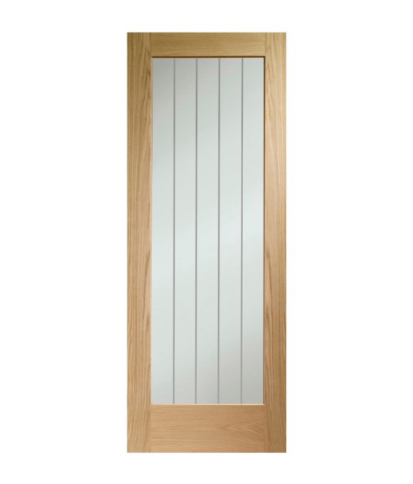 PRE-FINISHED OAK SUFFOLK PATTERN 10 W/ CLEAR ETCHED GLASS 35MM