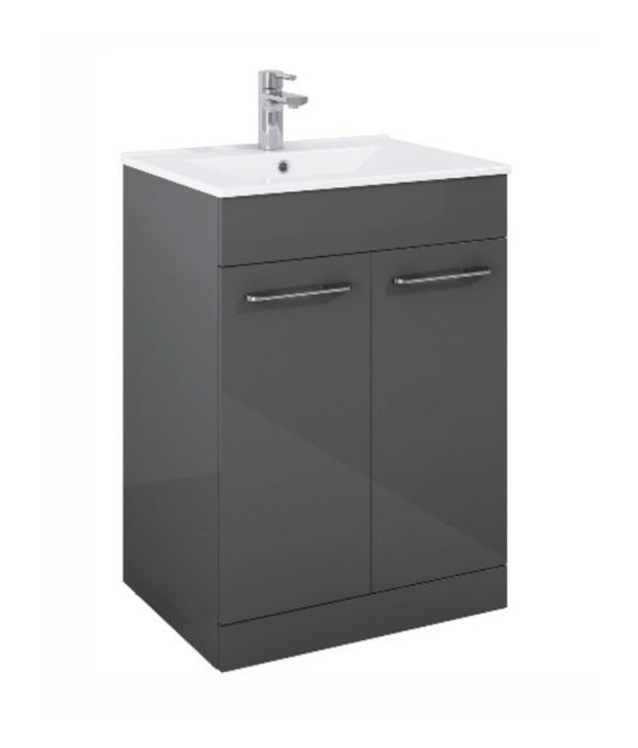 OTTO PLUS 2 DOOR FLOOR STANDING UNIT GLOSS GREY