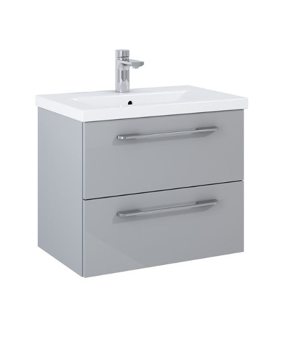 OTTO PLUS 2 DRAWER WALL HUNG UNIT GLOSS LIGHT GREY