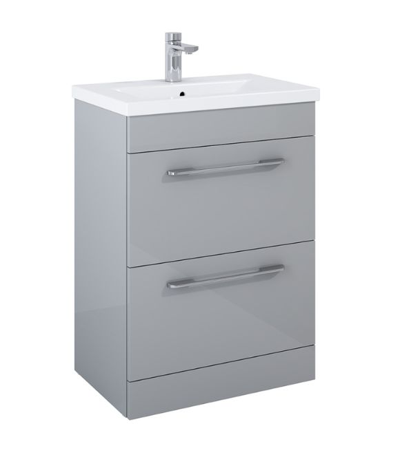 OTTO PLUS 2 DRAWER FLOOR STANDING UNIT LIGHT GLOSS GREY