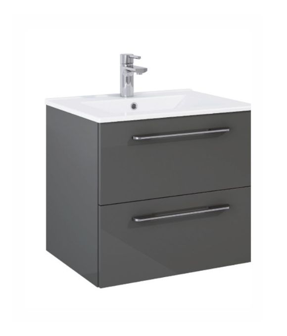 OTTO PLUS 2 DRAWER WALL HUNG UNIT GLOSS GREY