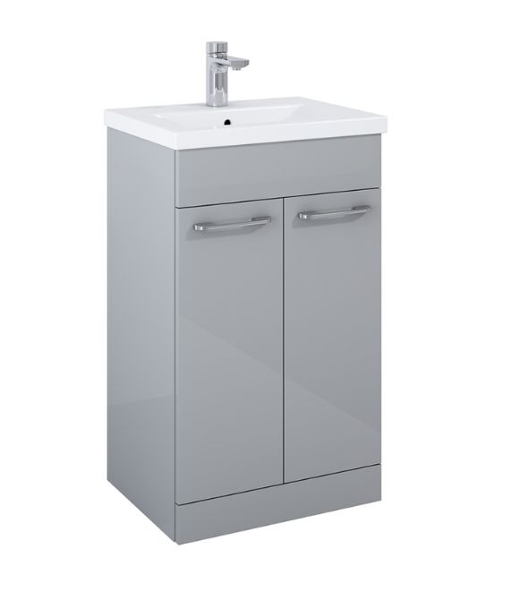 OTTO PLUS 2 DOOR FLOOR STANDING UNIT LIGHT GLOSS GREY