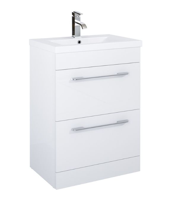 OTTO PLUS 2 DRAWER FLOOR STANDING UNIT GLOSS WHITE