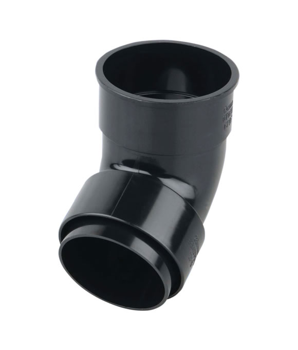 OSMA DOWNPIPE ROUND WALL OFFSET 67.5DEG BLACK