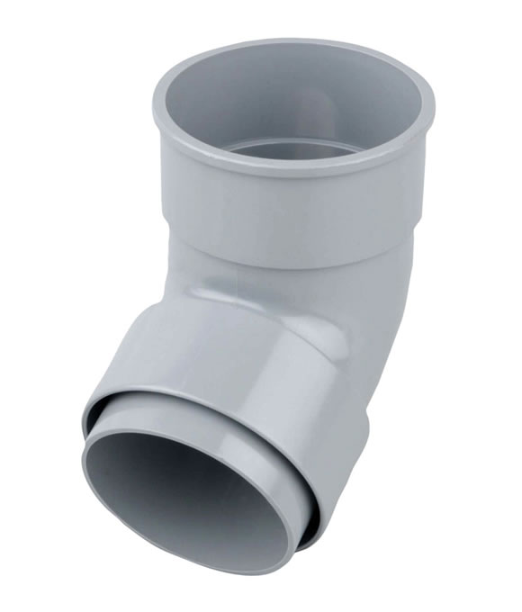 OSMA DOWNPIPE ROUND WALL OFFSET 67.5DEG GREY