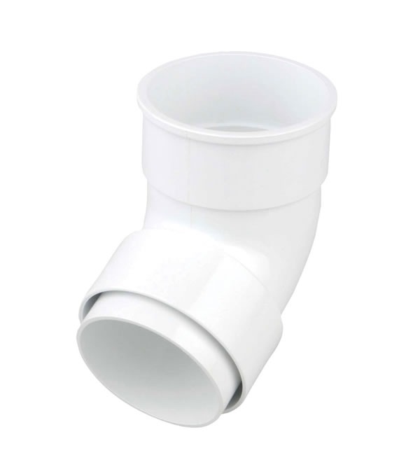 OSMA DOWNPIPE ROUND WALL OFFSET 67.5DEG WHITE