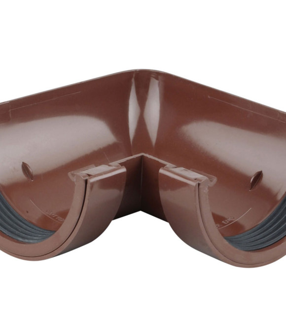 OSMA GUTTER HALF ROUND BEND 90DEG BROWN
