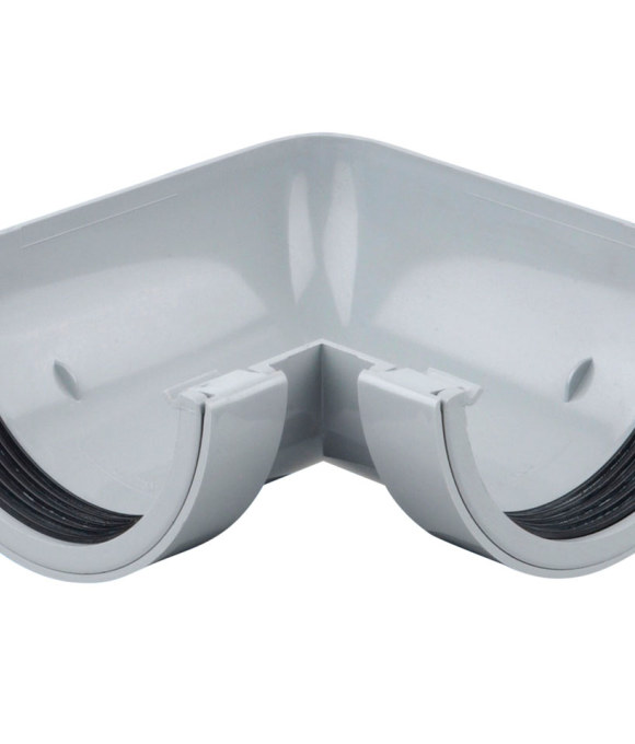 OSMA GUTTER HALF ROUND BEND 90DEG GREY