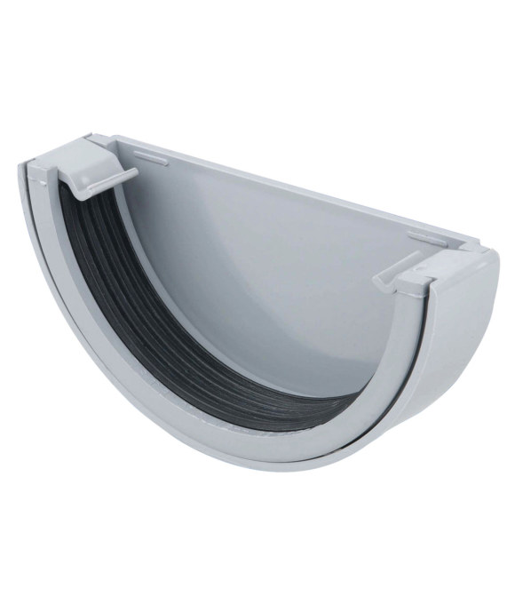 OSMA GUTTER HALF ROUND EXTERNAL STOPEND GREY