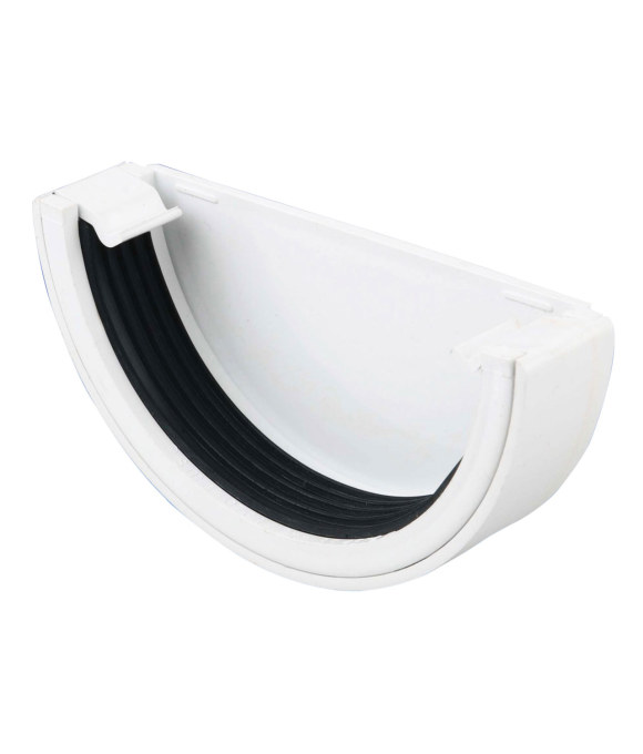 OSMA GUTTER HALF ROUND EXTERNAL STOPEND WHITE