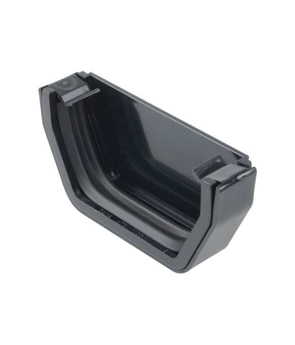 OSMA GUTTER SQUARE EXTERNAL STOPEND BLACK