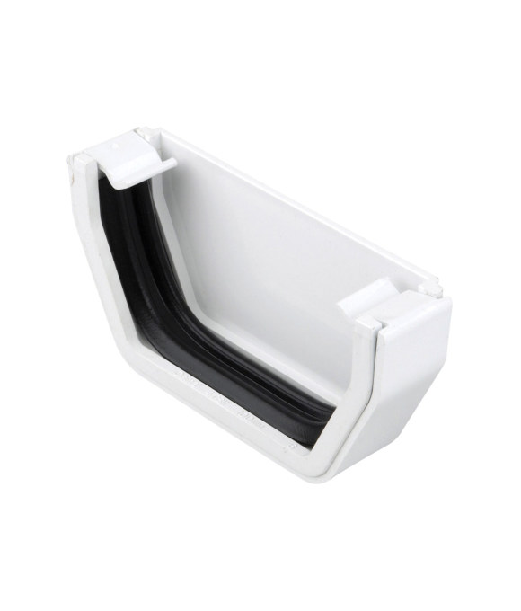 OSMA GUTTER SQUARE EXTERNAL STOPEND WHITE