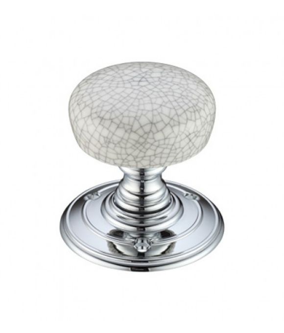 PORCELAIN MORTICE KNOB POLISHED CHROME