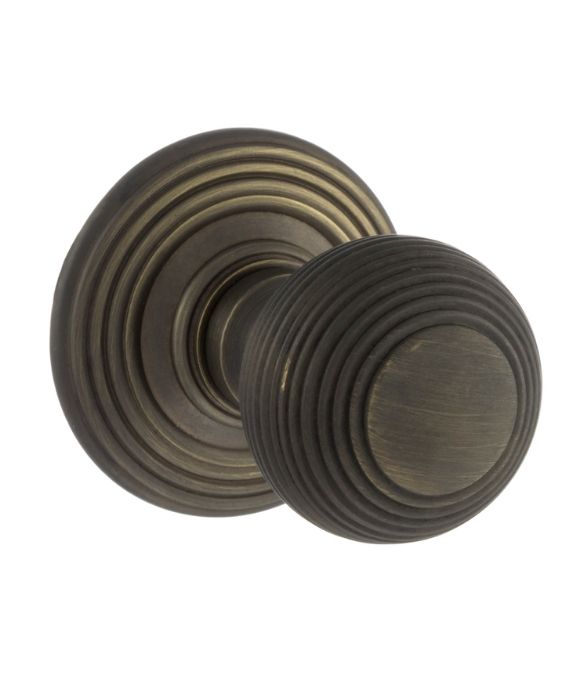 RIPON REEDED MORTICE KNOB URBAN BRONZE