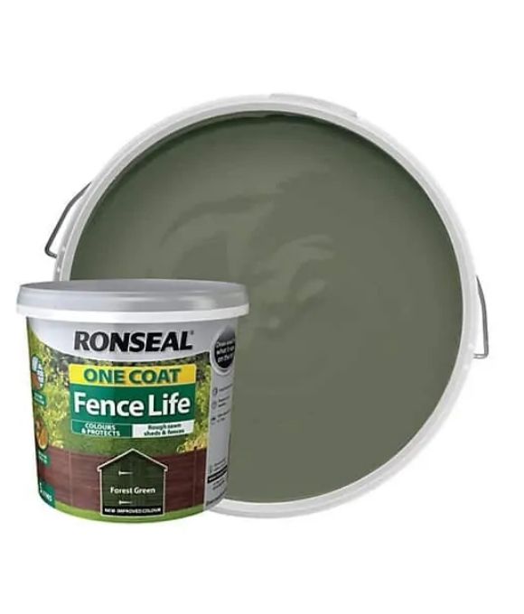 RONSEAL ONE COAT FENCE LIFE FOREST GREEN 5LT