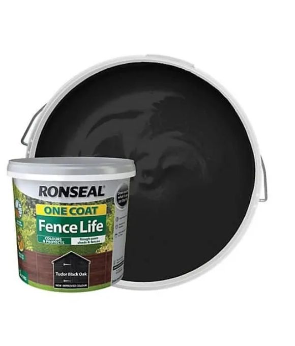 RONSEAL ONE COAT FENCE LIFE TUDOR BLACK OAK 5LT