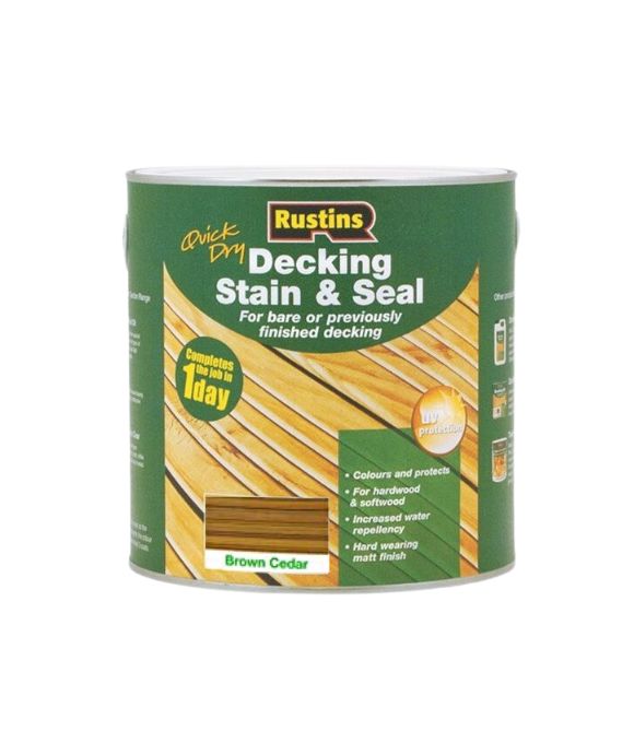 RUSTINS DECKING STAIN & SEAL BROWN CEDAR 2.5LT