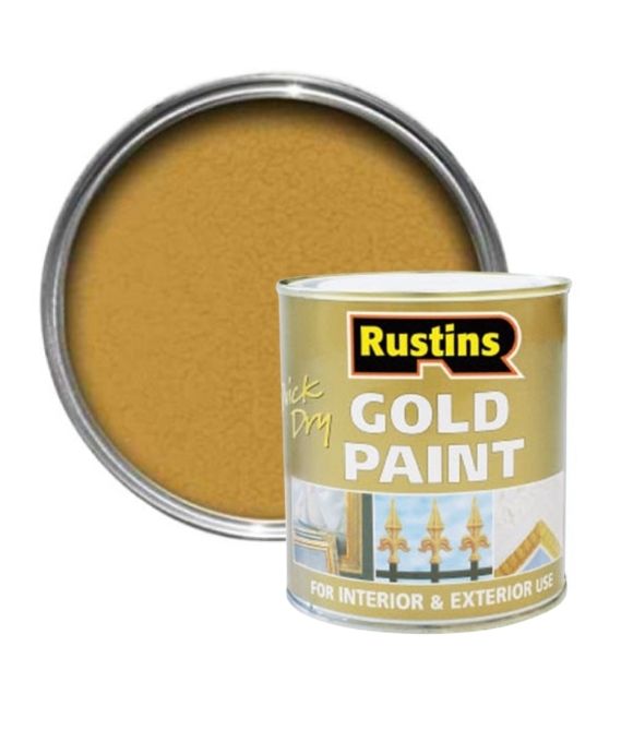 RUSTINS QUICK DRYING GOLD PAINT 500ML