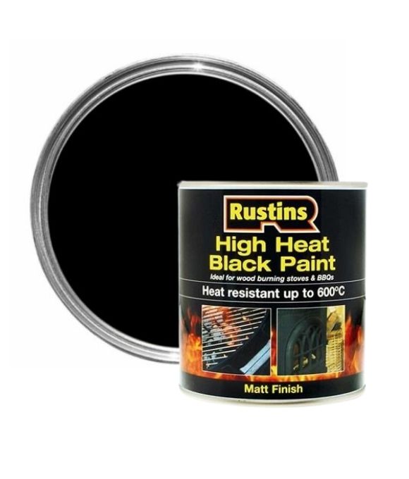 RUSTINS HIGH HEAT BLACK PAINT 500ML