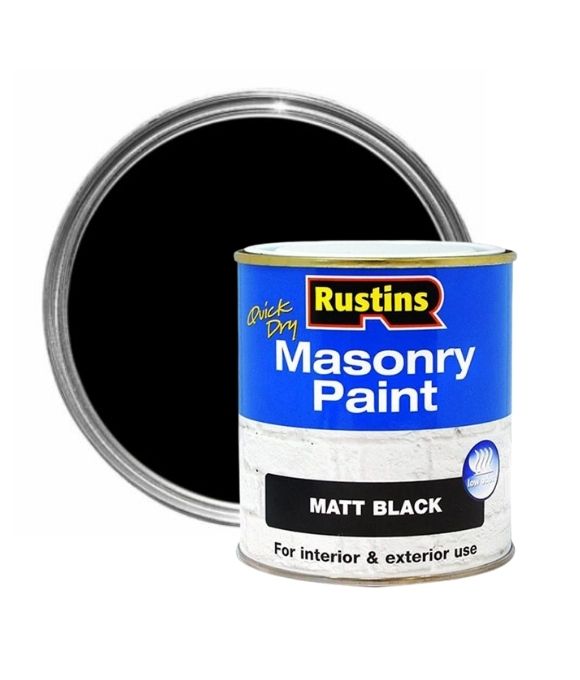 RUSTINS MASONRY PAINT BLACK 500ML