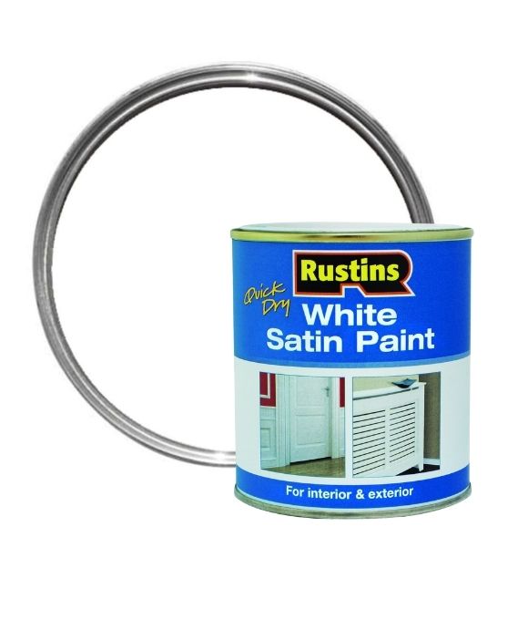 RUSTINS QUICK DRY SATIN WHITE 1LT