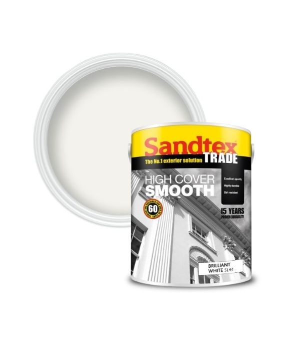 SANDTEX TRADE HIGH COVER SMOOTH MASONRY PAINT BRILLIANT WHITE 