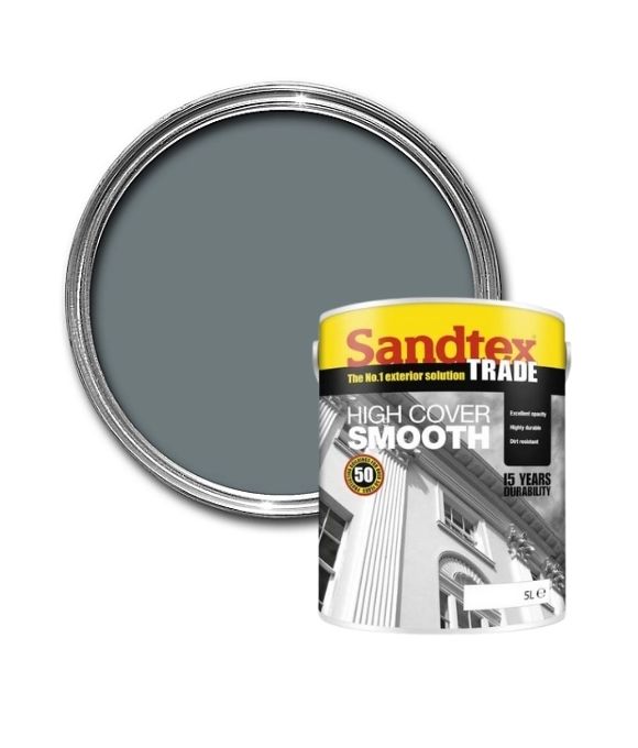 SANDTEX TRADE HIGH COVER SMOOTH MASONRY PAINT SLATE 5LT 