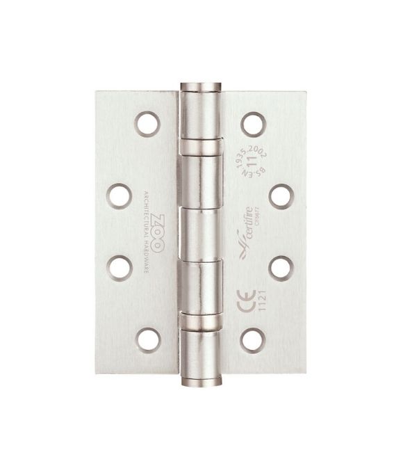 ZOO 4X3” BALL BEARING STEEL DOOR HINGE SATIN CHROME