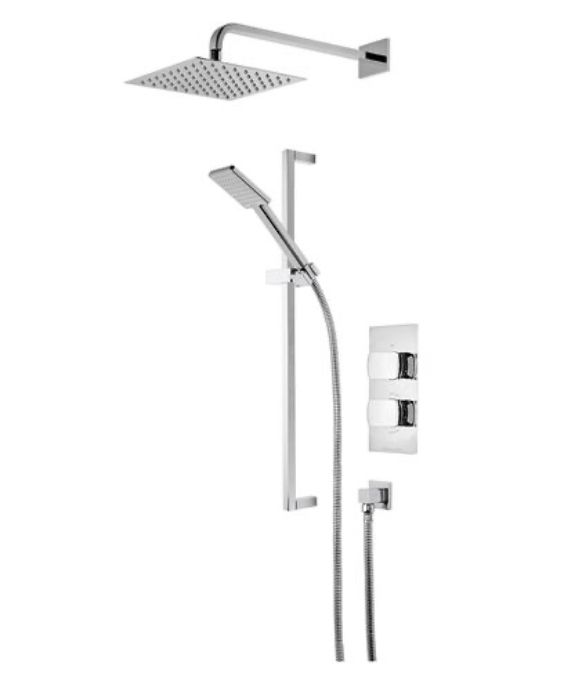 SCAPE DUAL FUNCTION SHOWER SYSTEM FIXED HEAD & RISER RAIL 