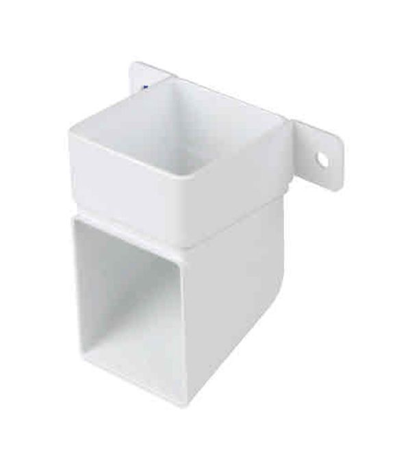 OSMA DOWNPIPE SQUARE SHOE WITH BRACKET WHITE