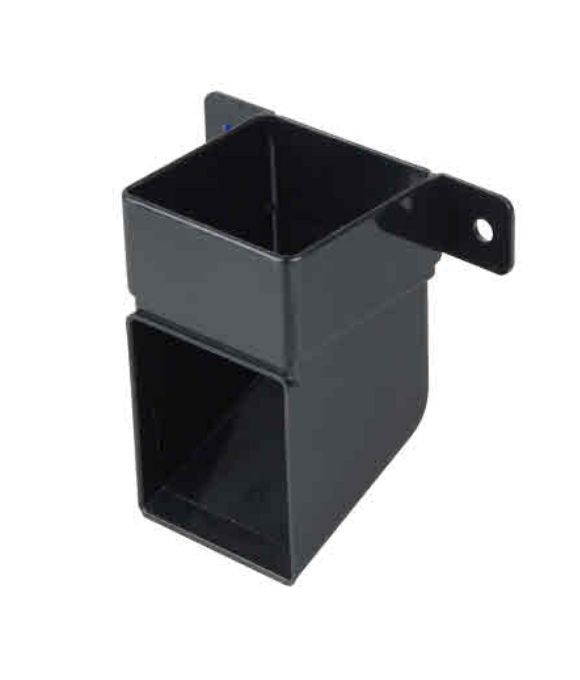 OSMA DOWNPIPE SQUARE SHOE WITH BRACKET BLACK