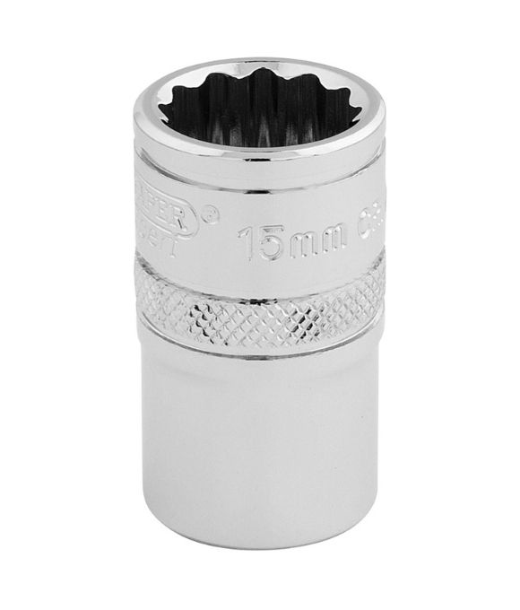 DRAPER EXPERT HI-TORQ® 12 POINT SOCKET 1/2” SQ. DR. 15mm