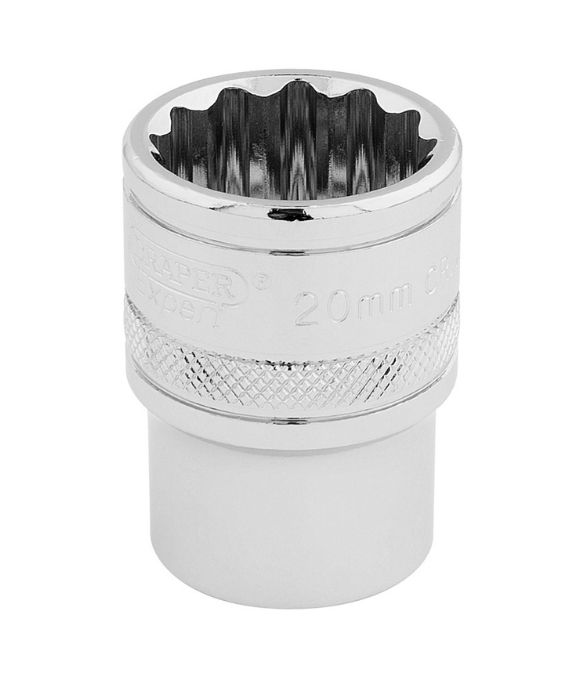DRAPER EXPERT HI-TORQ® 12 POINT SOCKET 1/2” SQ. DR. 20mm