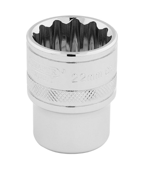 DRAPER EXPERT HI-TORQ® 12 POINT SOCKET 1/2” SQ. DR. 22mm