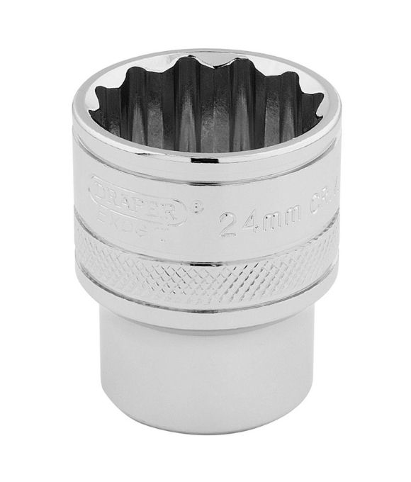 DRAPER EXPERT HI-TORQ® 12 POINT SOCKET 1/2” SQ. DR. 24mm