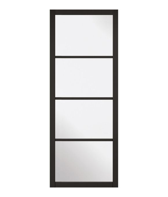 BLACK PRIMED SOHO GLAZED 4 LITE 35MM