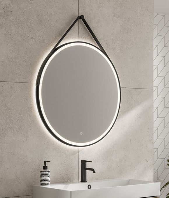 SOLSTICE CIRCULAR ILLUMINATED MIRROR WITH STRAP