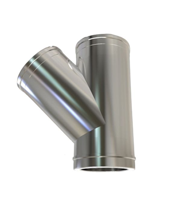 STOVE FLUE PIPE MI TWINWALL 150MM 45DEG TEE / Y 