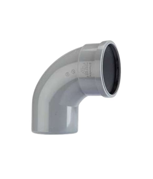 POLYPIPE SOIL BEND 92.5DEG S/S 110MM GREY