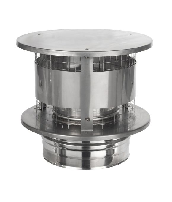 STOVE FLUE PIPE TWINWALL ANTI DOWNDRAUGHT COWL 150MM
