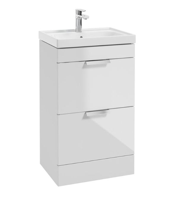STOCKHOLM 2 DRAWER FLOOR STANDING UNIT GLOSS WHITE